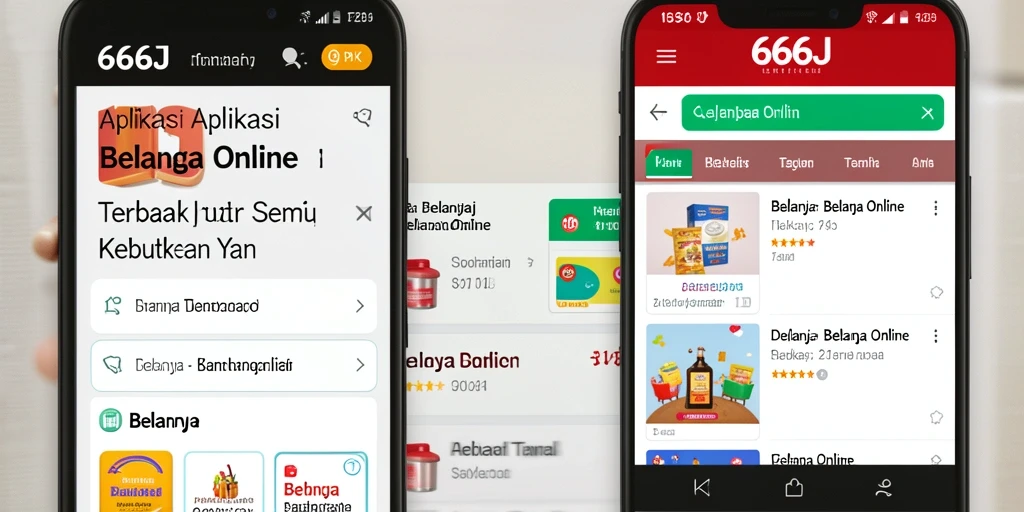 Tampilan antarmuka aplikasi 666J untuk belanja online.