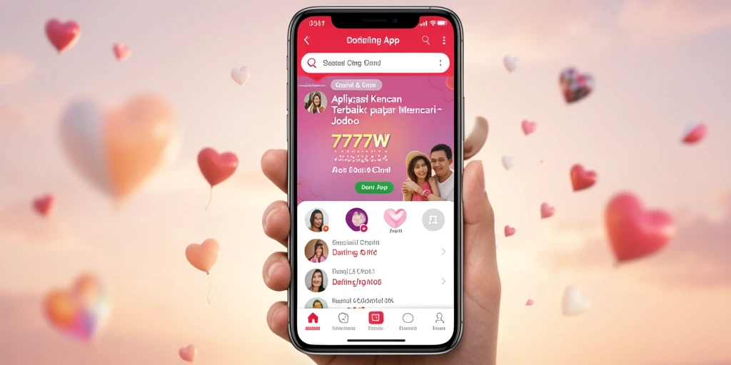Antarmuka aplikasi 7777W yang user-friendly dan menarik.