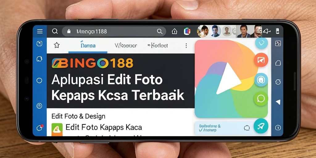 Antarmuka BINGO188 saat mengedit foto dengan efek kertas kaca.