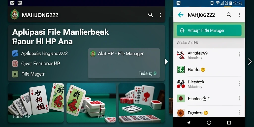 Tampilan antarmuka aplikasi File Manager MAHJONG222 yang user-friendly.