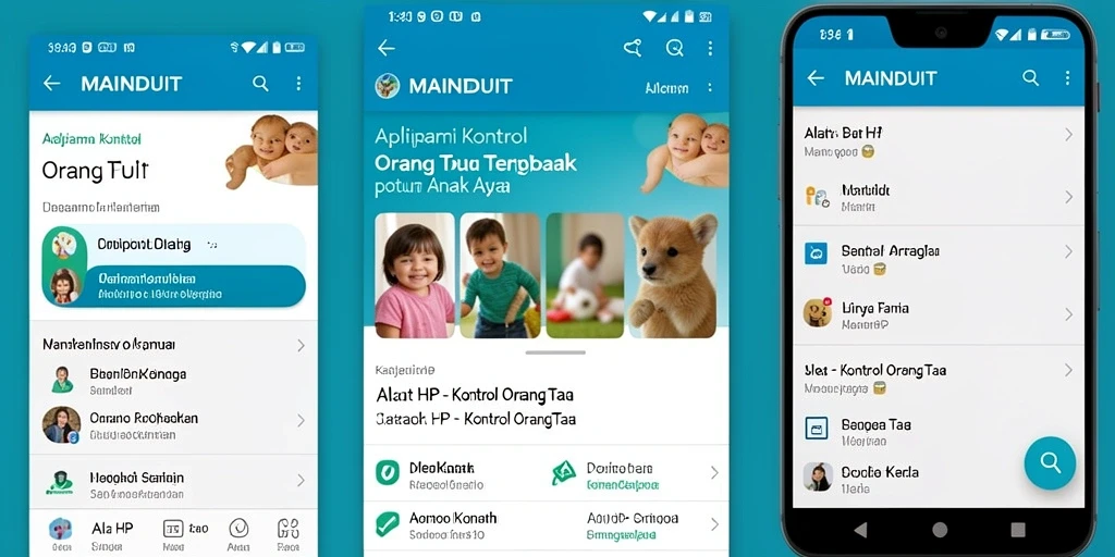 Tampilan antarmuka MAINDUIT yang sederhana dan intuitif untuk kontrol orang tua.
