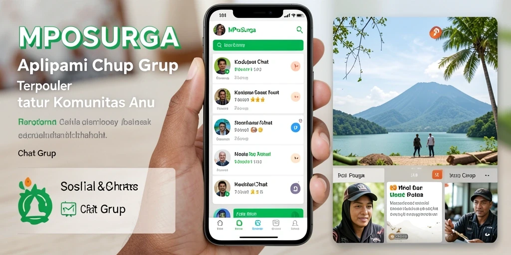 Antarmuka aplikasi <strong>MPOSURGA</strong> yang menarik untuk Chat Grup.