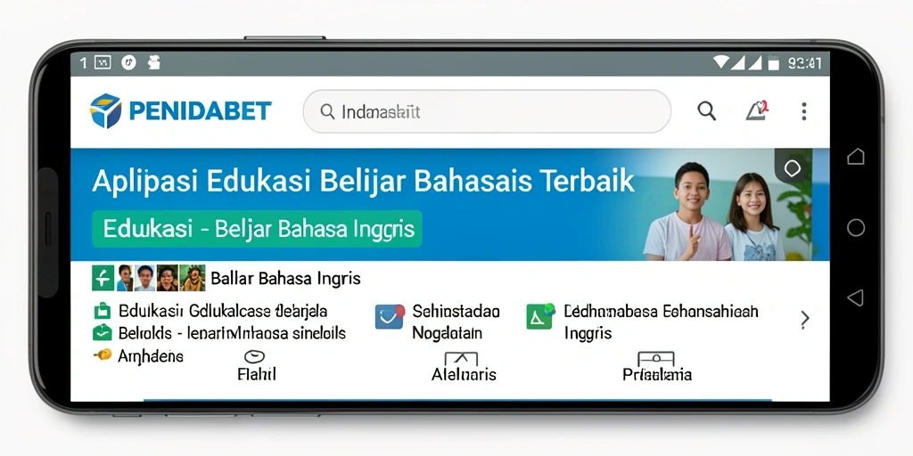Antarmuka aplikasi PENIDABET untuk belajar Bahasa Inggris yang interaktif.