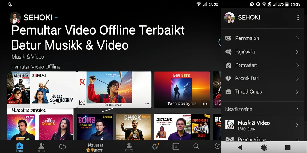 Tampilan antarmuka SEHOKI yang sederhana dan fungsional sebagai Pemutar Video Offline.