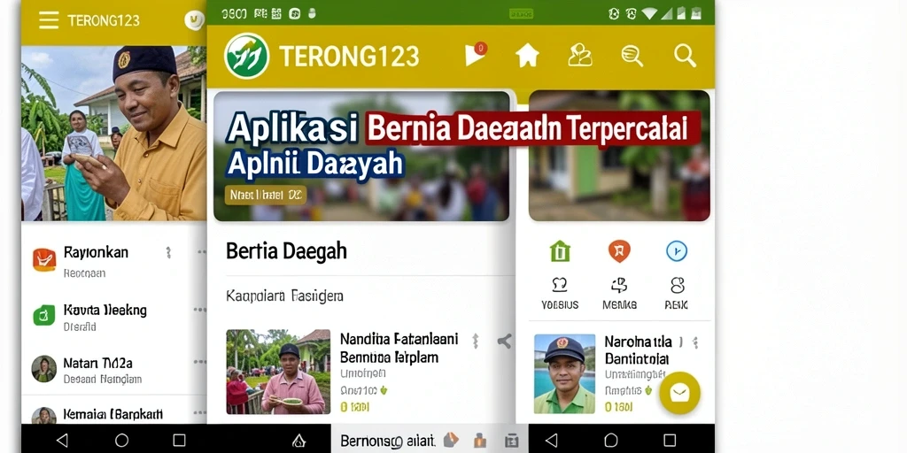 Tampilan antarmuka pengguna aplikasi berita daerah TERONG123.