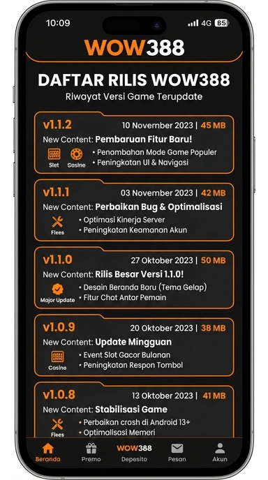 Riwayat Versi Terbaru wow388 untuk Android